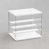 Dust-Resistant Collectible Display Case with White Top and Base spaceSaving