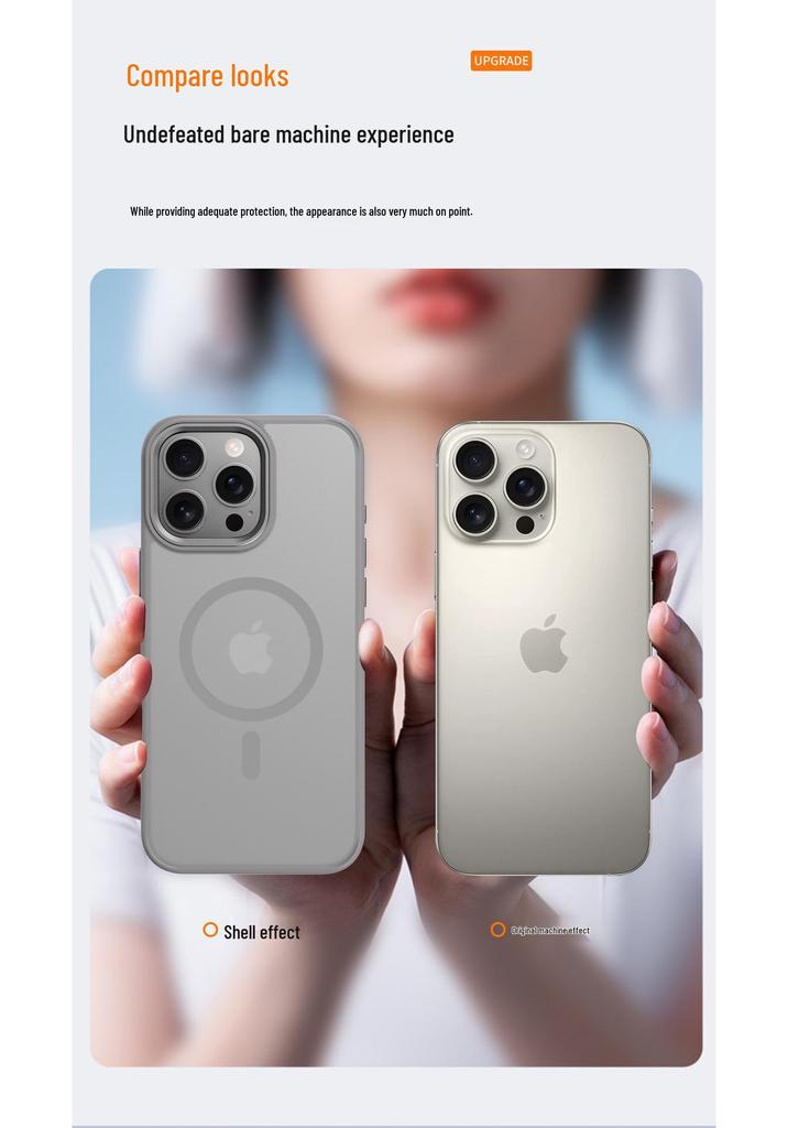 MagSafe Compatible Magnetic Clear Phone Case for iPhone 15/16 Pro Max, Skin-Like Design