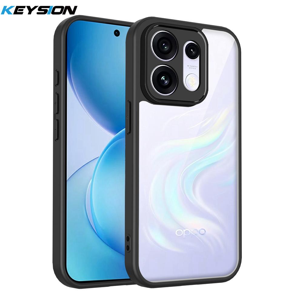 KEYSION Transparent Phone Case for OPPO Reno16 Pro 5G Soft Silicone+PC HD Clear Shockproof Phone Back Cover for OPPO Reno16 F 5G
