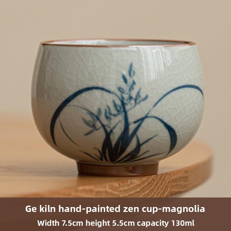 Creative Hand-painted Bamboo Teacups Retro Ceramic Tea Mug Chinese Kung Fu Master Cup Household Small Tasting Teaware Drinkware