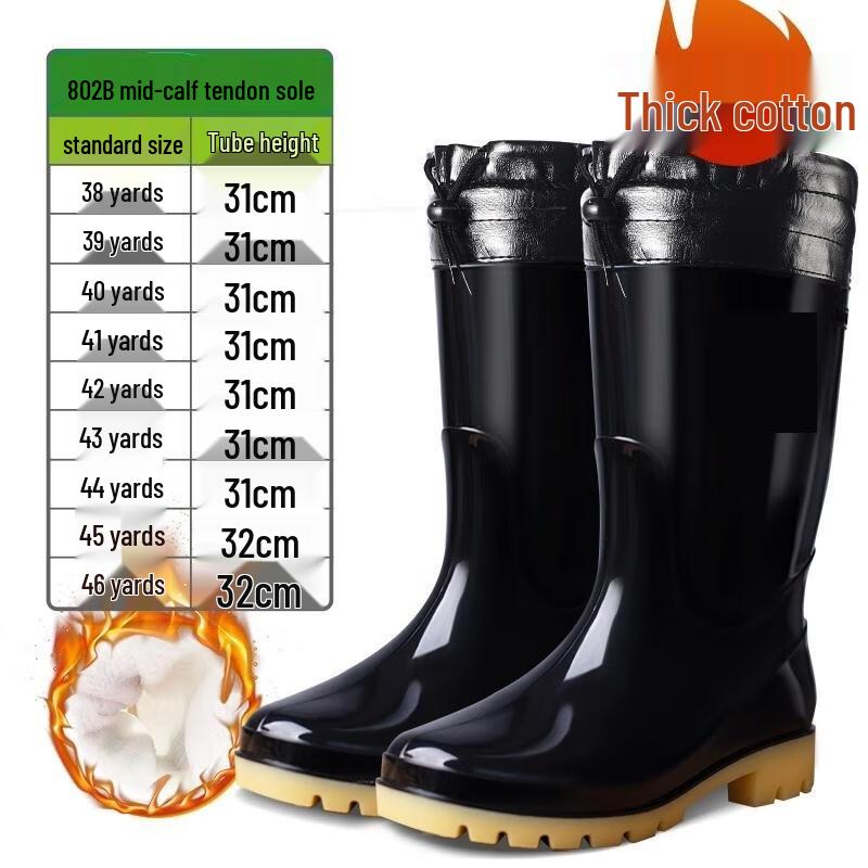 Men s Mid-Calf Waterproof Work Rain Boots