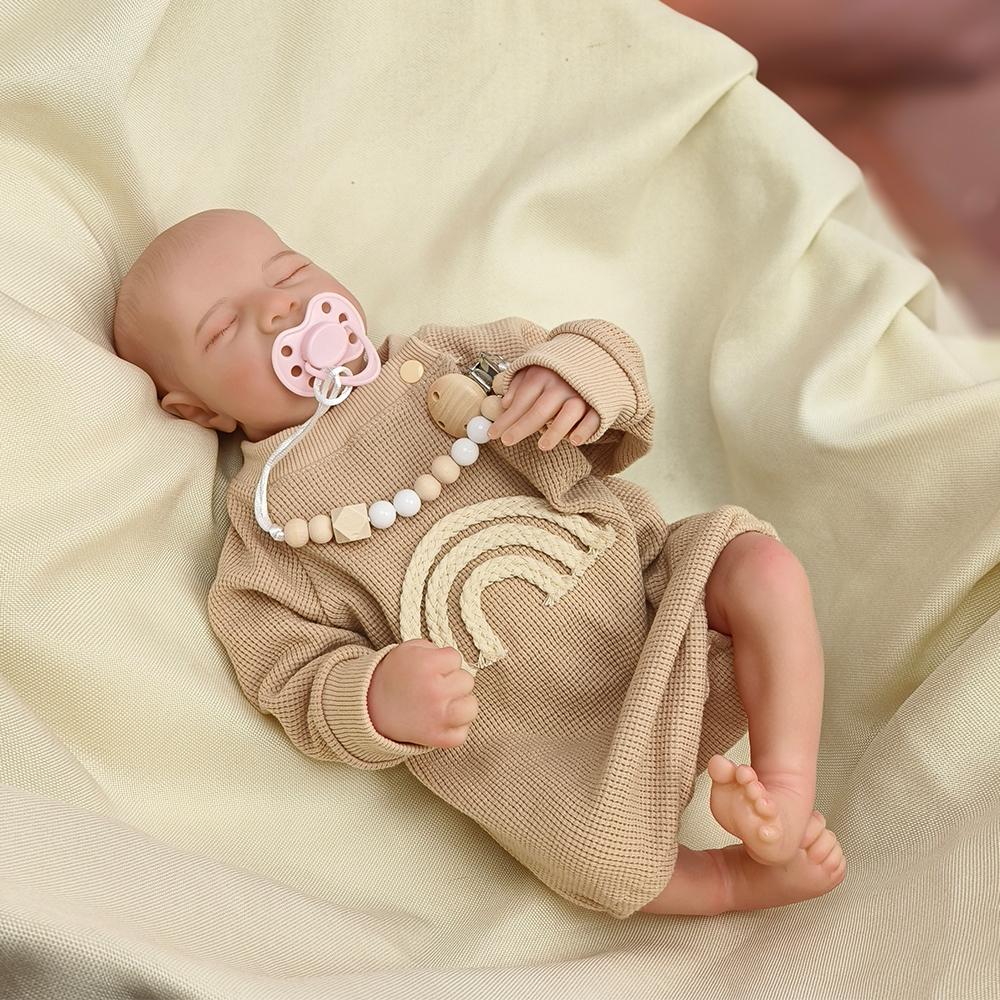 43cm Levi Lifelike Reborn Baby Doll Handmade 3D Painted Skin Full Body Silicone Vinyl Boy Doll Soft Cloth Body Christmas Gift