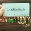 French Retro Pearl Circle Stud Earring Set - 6 Pieces for Women
