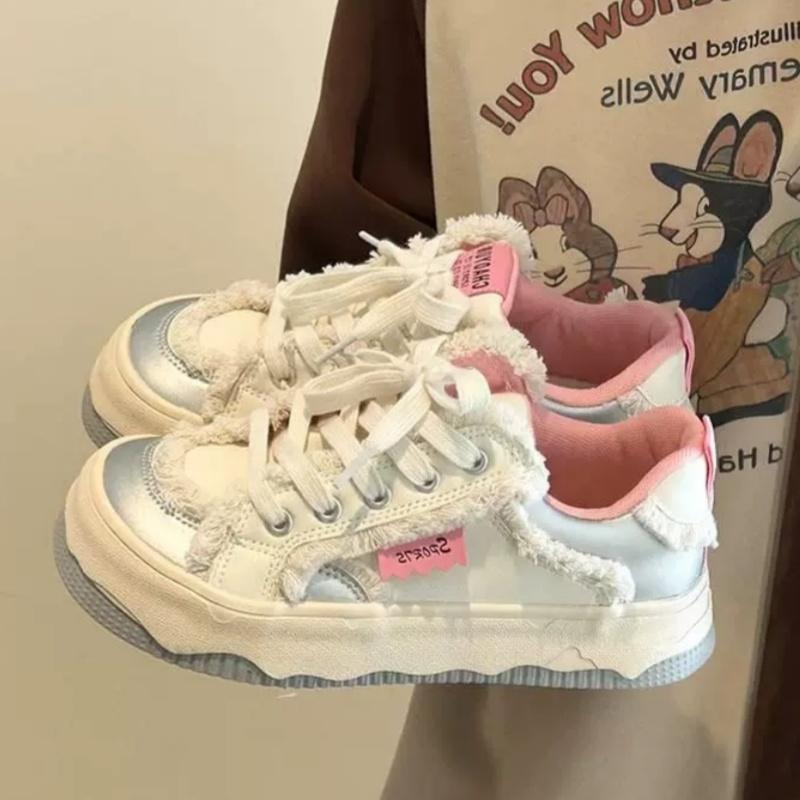 

Summer Round Toe Lace-up Color Matching Fashionable Flat Shoes New Shallow Mouth Breathable Comfortable Casual Sports Shoes 35