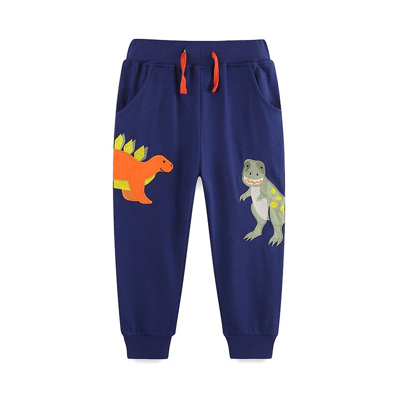 Boys Autumn Dinosaur Embroidery Cotton Sweatpants - European Style Trousers 5Y 3115