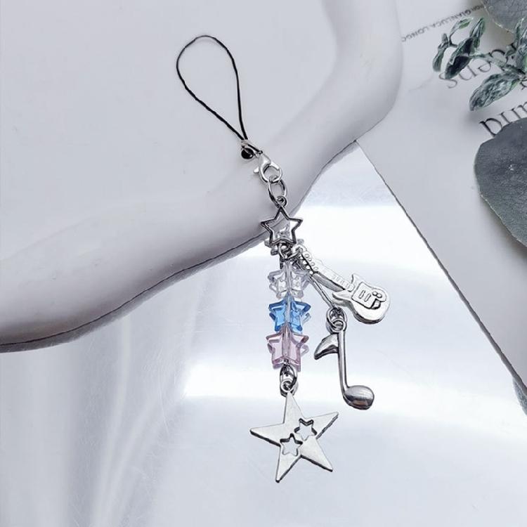 Sweet Cool Earphone Notes Star Guitar Hanging Pendant Phone Strap Bag Decoration