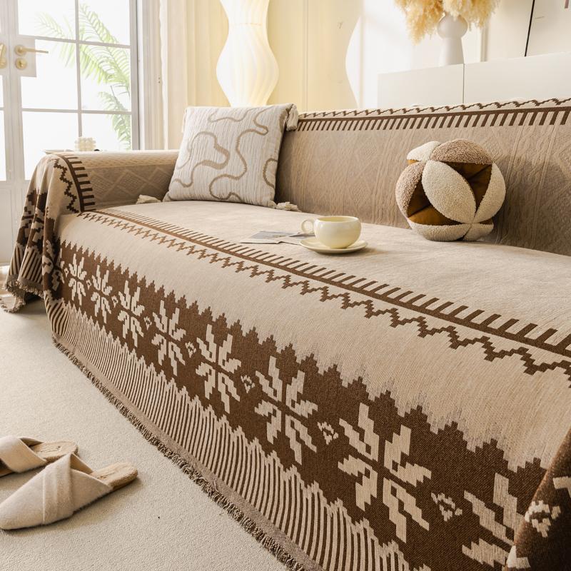 

New Thickened Chenille Sofa Throw Four Seasons Universal One Piece Full Coverage Sofa Blanket Cover Living Room Sofas Mats 180*130cm колір темно кави