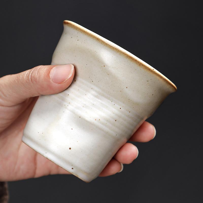 Stoneware Coffee Creative Hand-pinched Pleated Cup Ceramic Latte Cup Espresso Cup Vintage Afternoon Tea Cup