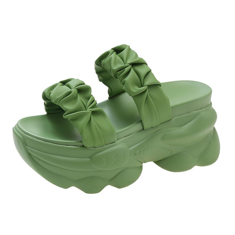 2024 Nové letní módní dámské pantofle na klínu, venkovní sandály s hrubým podpatkem, plážové ležérní pantofle pro ženy, boty pro ženy