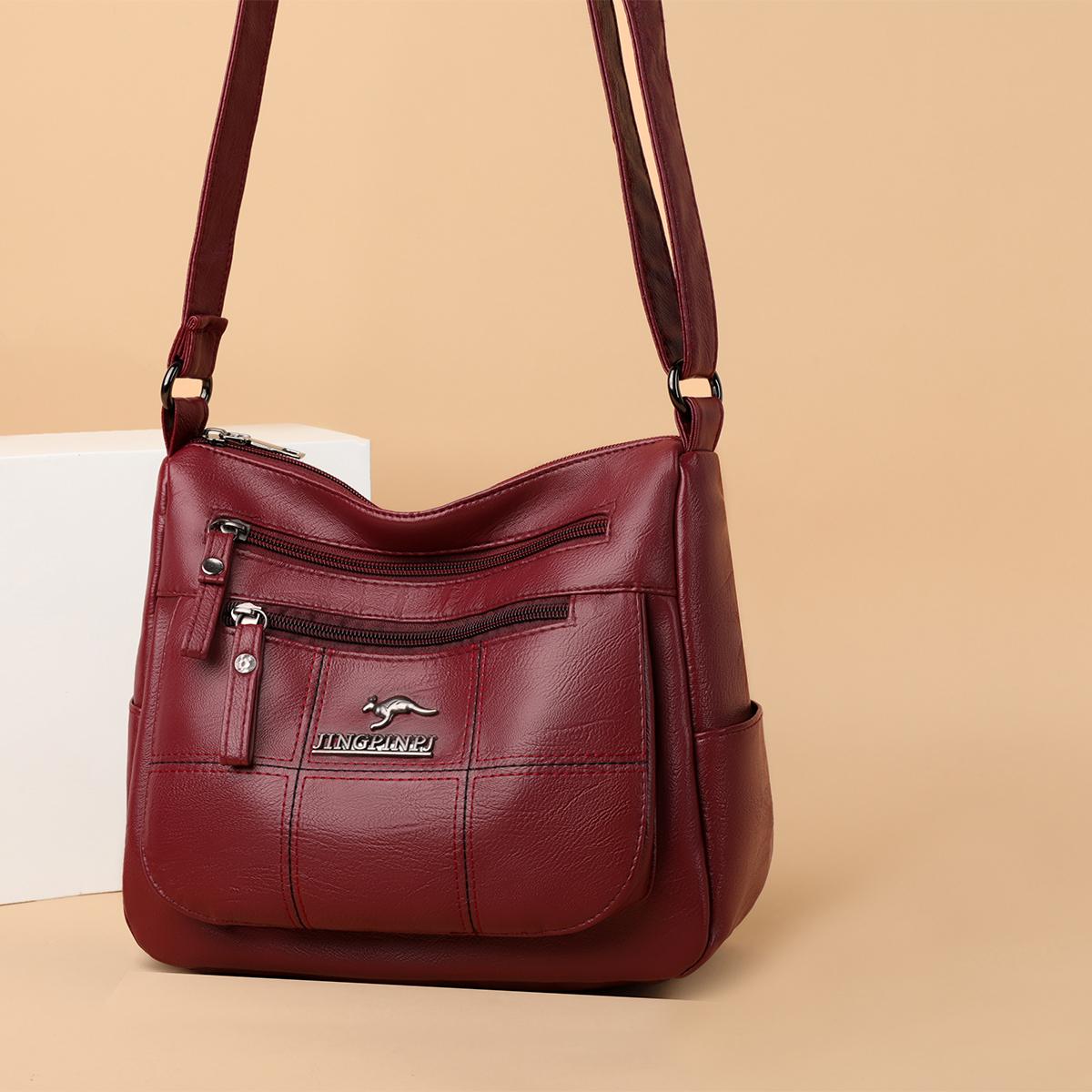 

Винтажная сумка через плечо с несколькими карманами на молнии и регулируемым ремешком, идеально подходит для путешествий