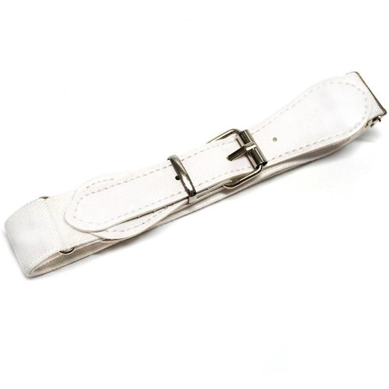 Girls Elastic Belt with Heart Shaped Metal Buckle Cute Stretch Waistband for Jeans & Dresses Adjustable Kids Waist Belt