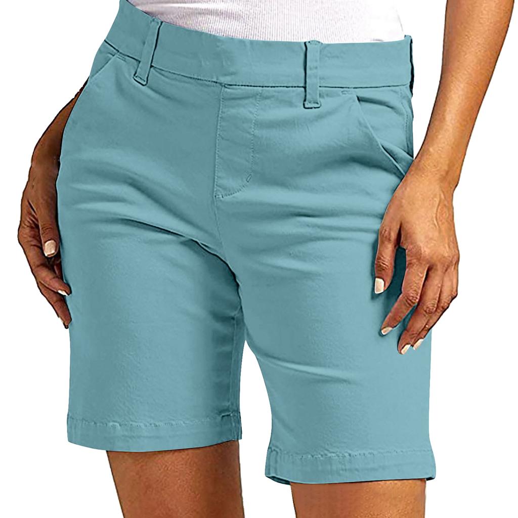 Women's Casual Stretch Shorts with Pockets Comfortable Summer Wear for Everyday Activities