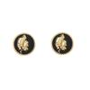Hong Kong Style Retro Temperament Portrait Earrings 111 Silver Needle Design Sense Geometric Stud Earrings Sweet and Cool Style Earrings