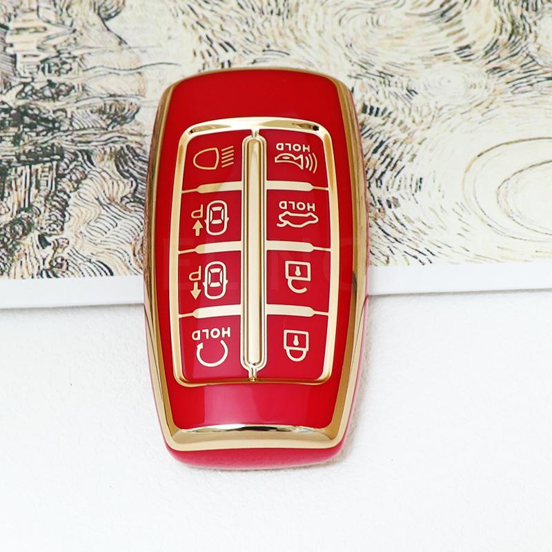 TPU 8 Tasten Autoschlüsselhülle für Hyundai Genesis G80 GV70 GV80 2019 2020 2021 2022 Fernbedienungsschlüsselhalter Autozubehör