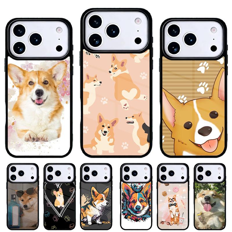 Corgi Funny Puppy Phone Case for iPhone 17 16 15 14 13 Pro Max Back Cover for 12 11 Pro Coque