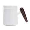 Chaxun Mutton Fat White Porcelain Tea Mug with Ebony Wood and Infuser