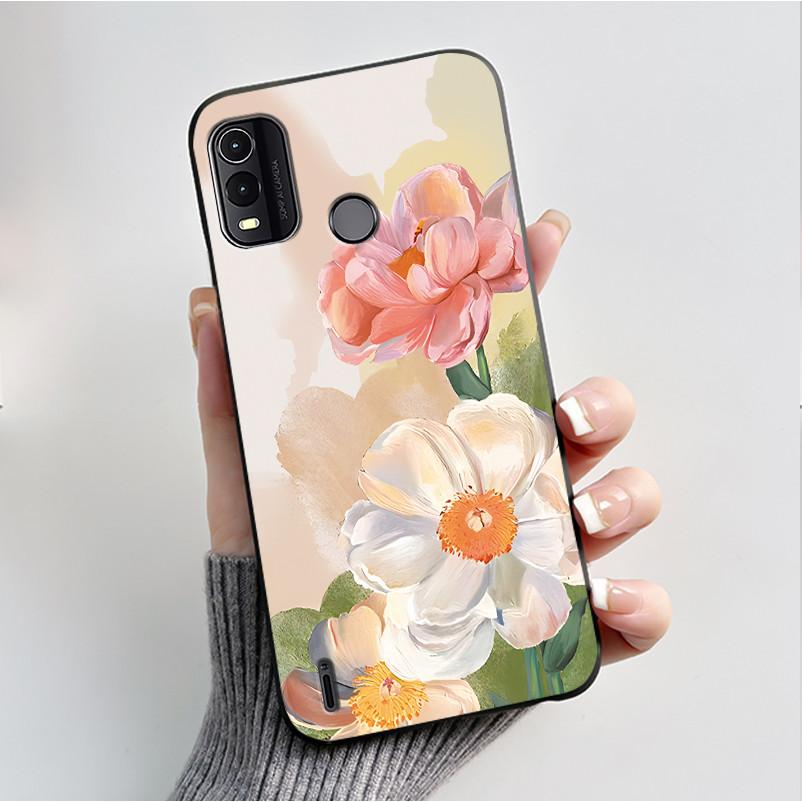 Per Nokia G11+ G11 G21 Custodia Coppia Moda Farfalle Fiori Nero Morbido Silicone TPU Cover Posteriore per Telefono Nokia G11 Plus