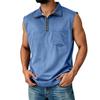 Ärmellose Herrenweste mit halbem Reißverschluss, lässige Tasche vorne, bequeme Passform, Muskel-Tanktop für Outdoor- und Indoor-Aktivitäten