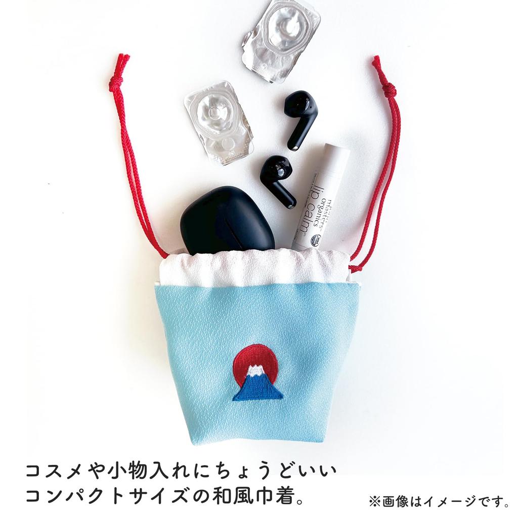 JIKAN STYLE Enfuku Drawstring Made in with a Lucky Perfect for Small or 9cm x 9cm x 61338 Bag, Japan, Japanese-style Design, Items, Makeup, Gifts,