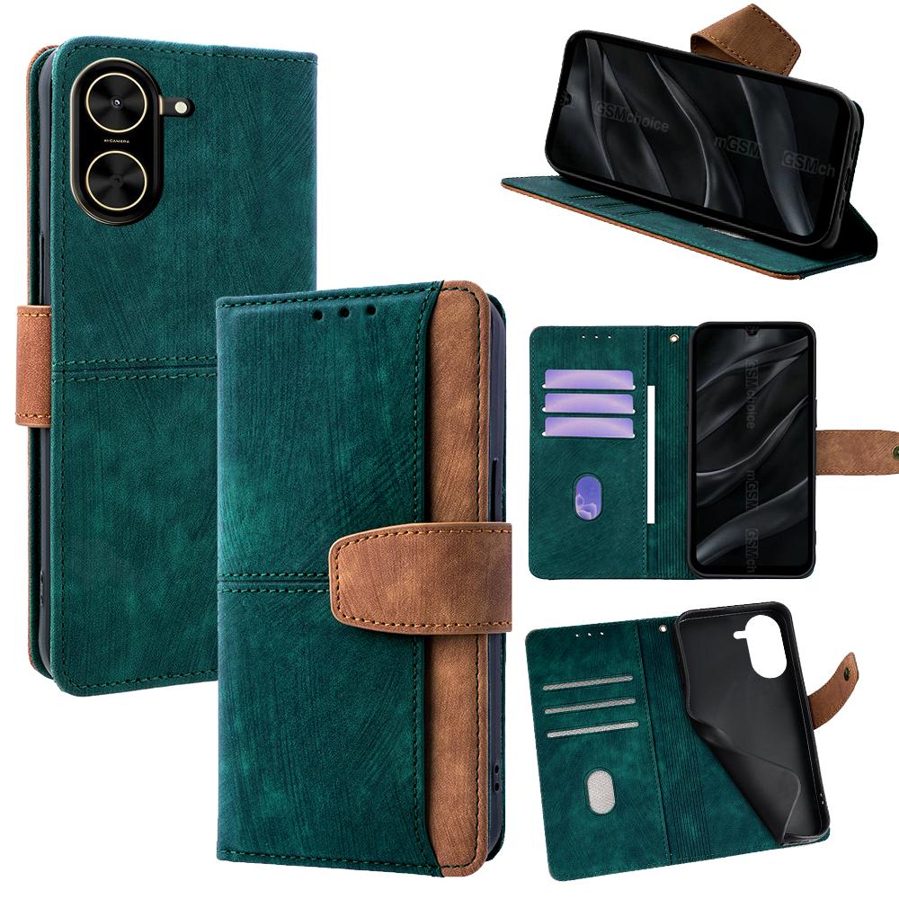 

For Xiaomi Redmi A5 4G (171.7mm) Case RFID Blocking Color Splicing PU Leather Wallet Phone Cover C