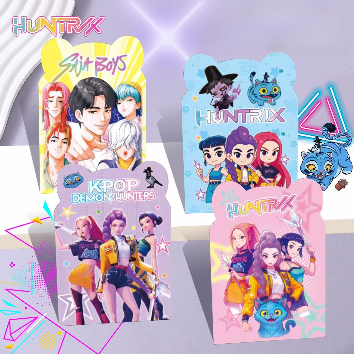 Artily Yellow/Blue/Purple 4Pcs Witch Hunters Kpop Book 32P Mini Special-Shaped Book Portable Pocket Book Riding Nails Notebook Handwritten Book Cm