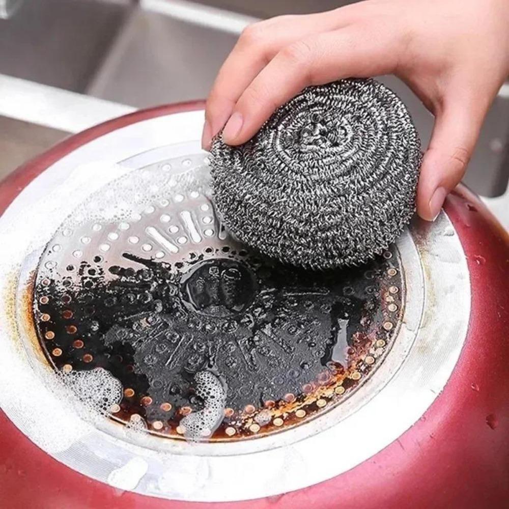 Steel Wire Ball for Pot Pans Dishes Rust Remover Stainless Steel Cleaning Balls Kitchen Dishwashing Cleaner Brush Scrubbers