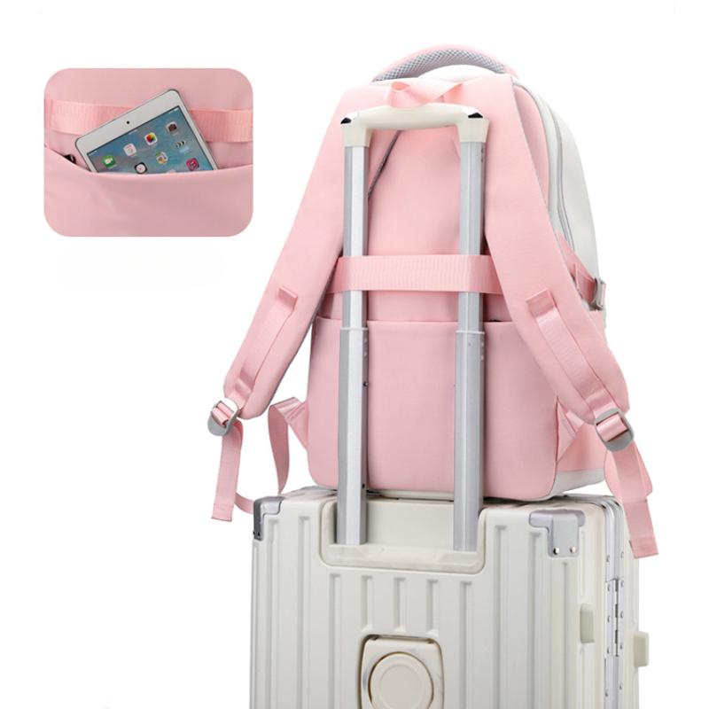 BAIJIAWEI 2025 New Fashionable Contrasting Color Schoolbags Junior High School Students Large Capacity Backpack Simple Letters Teenager Light Book Bag