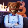 Halloween Spooky Plush Mask Lifelike Appearance Appropriate Size Halloween Props for Horror Themed P