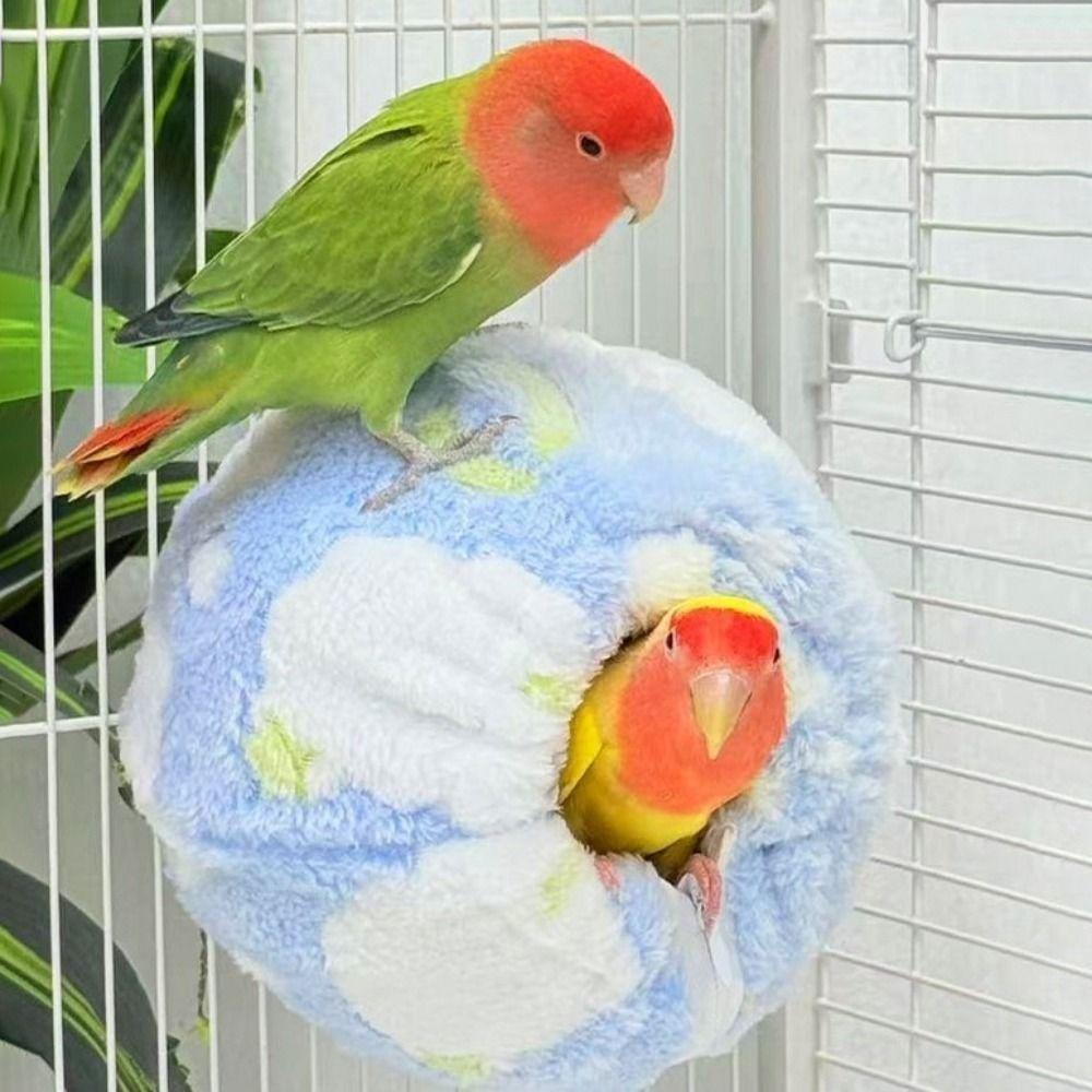 Round Imitation Woven Bird Nest Detachable Bird Hammock Parrot Sleeping House  For Bird Cages