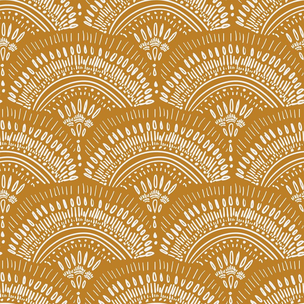 VEELIKE Wallpaper Stickers, Ginger Yellow, Bohemian Floral Pattern, Renovation Sheet, Cutting Sheet, Wall Sticker, 44.5 x 300cm, Heat-Resistant,