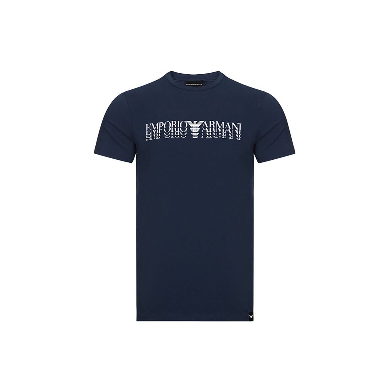 Emporio Armani Logo Pattern Cotton Crew Neck Short Sleeve T-Shirt Men tops Blue 3Z1T92-1J0AZ-0905 S