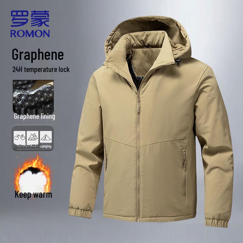 

ROMON Men s Graphene Hooded Padded Jacket L