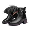 Fashion AIYUQI Women Ankle Boots Square Toe 2025 New Genuine Leather Vintage Women Ankle Boots British Style High Heel Booties Women
