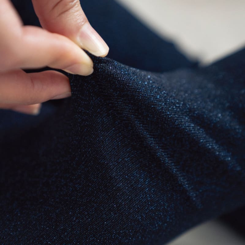 Hiig [no.288] Navy Black Glitter Socks