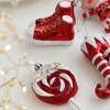 Santa Claus Snowman Hanging Ornaments Shiny Red Merry Christmas Decor  Gift Package