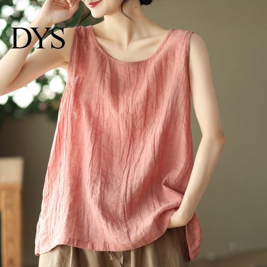 Women Solid Color Vest Round Neck Sleeveless Tank Tops Versatile Top For Loose Fit Thin Sport Streetwear