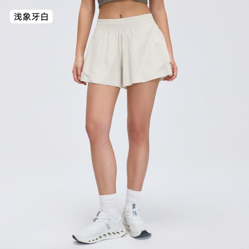 Summer quick-drying high-waisted sports shorts for women with inner lining, anti-light, light and breathable yoga fitness shorts