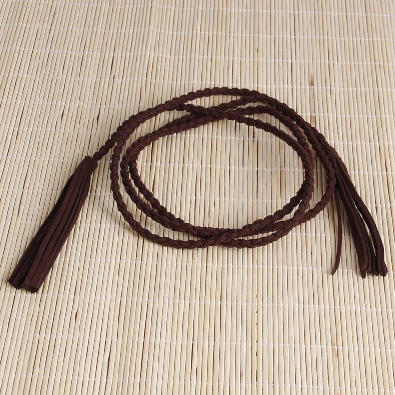 

Декоративный пояс Плетеный пояс из матовой кожи Тонкий пояс Поясная веревка Женская поясная цепочка Поток 135-175CM кофейный