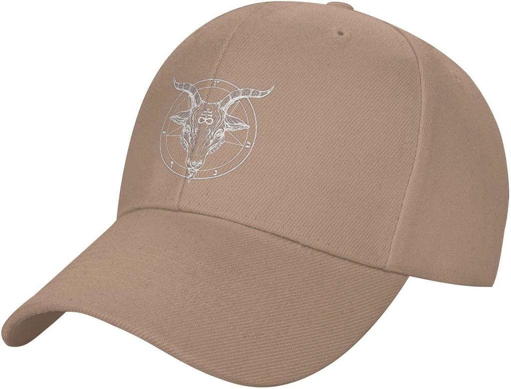 Baphomet Pentagram Goat Head Baseball Cap Casual Cotton Adjustable Curved Brim Dad Hat Unisex