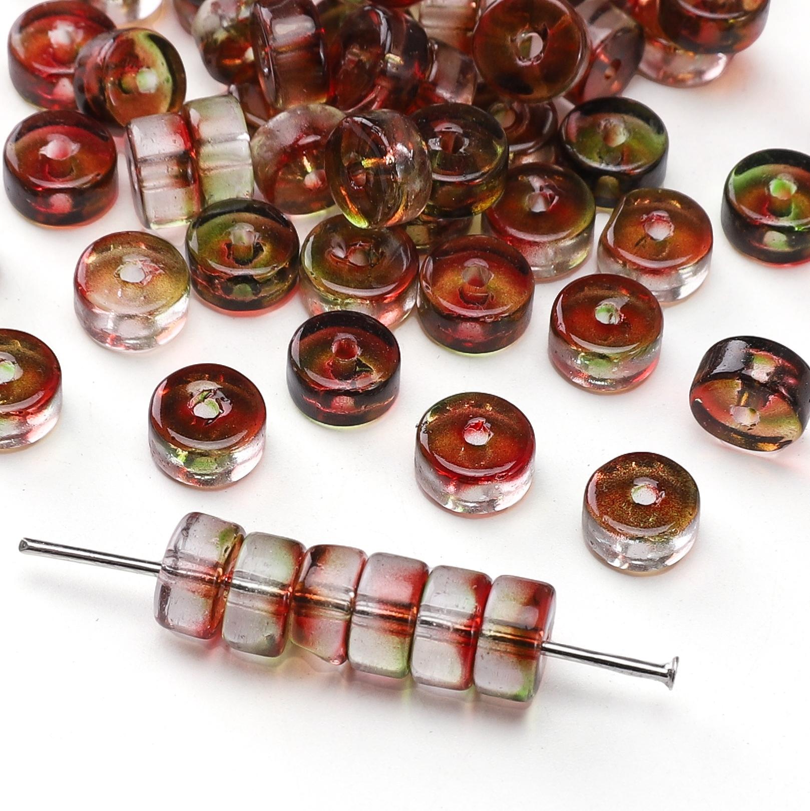 

40Pcs Glass Seed Beads wheel Loose Beads Spacer For Jewelry Handmade DIY Accessories коричневий