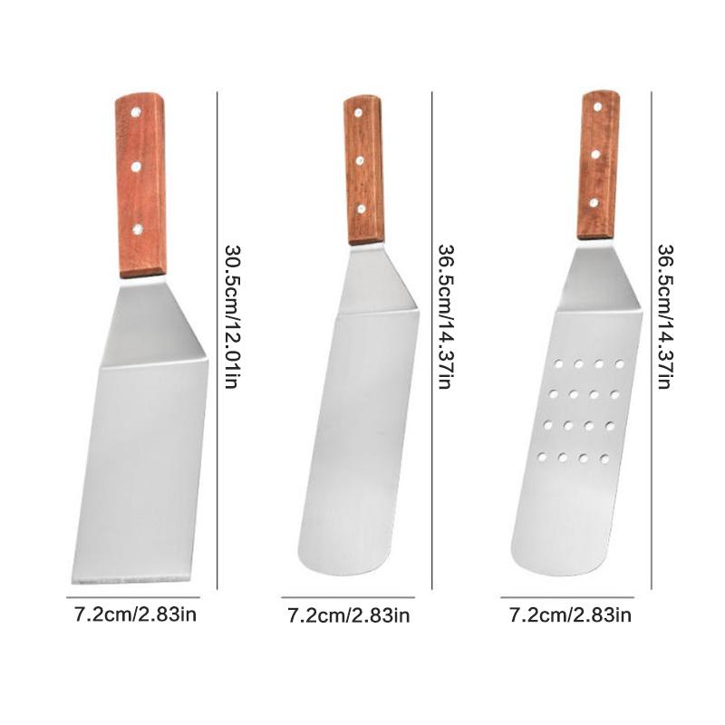Stainless Steel Spatula And Grill Scraper Non Stick Durable Barbecue Cooking Tools Pizza Shovel Pancake Beef Bbq Utensils