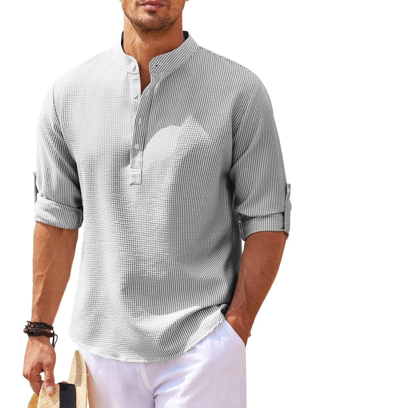 

Летняя мужская рубашка с длинными рукавами, воротником-стойкой, расстегивающейся на пуговицы рубашкой в клетку с рисунком ананаса, мужская повседневная рубашка, топ XS