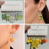5pcs Fruit Candy Hoop Earrings Set for Women Cute Cartoon Pendant Piercing Ear Stud Drop Dangle Earring 2024 Jewelry Accessories
