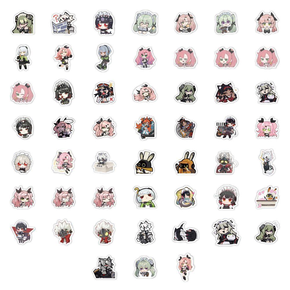 

60 милых и креативных мультяшных наклеек «Zenless Zone Zero» для украшения бутылок с водой, ежедневников и мобильных телефонов - водонепроницаемые наклейки [high definition printing + factory straight hair]