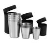 4pcs/Set Stainless Steel Glass Set Outdoor Small Glasses Set Travel Picnic Cup Set 30/70/170ml