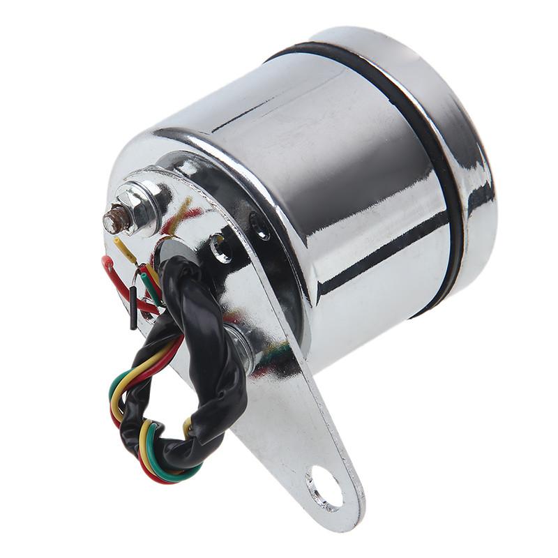 New Chrome Universal Motorcycle LED Digital PRM Tachometer Voltmeter Gauge Combo