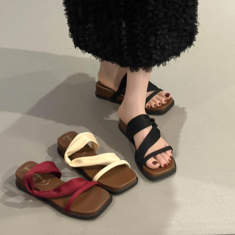 Temperament sexy high heels women's spring new commuter versatile wedge sandals French with skirt cool slippers