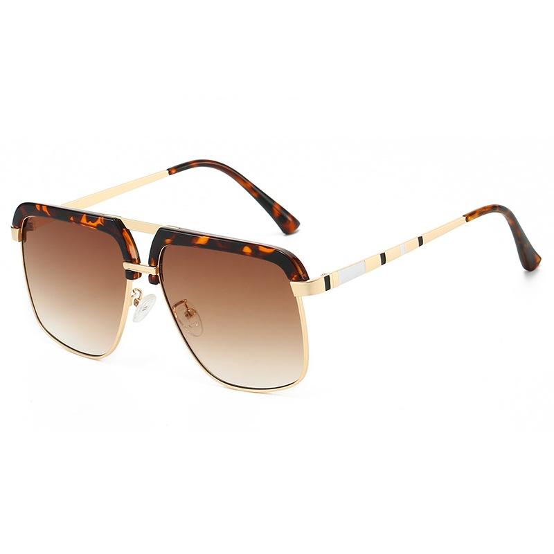 

Luxury Tortoiseshell Gradient Oval Women Sun Glasses Retro Double-Bridge Thin Frame Trend Versatile Men Sun Glasses UV400 as picture