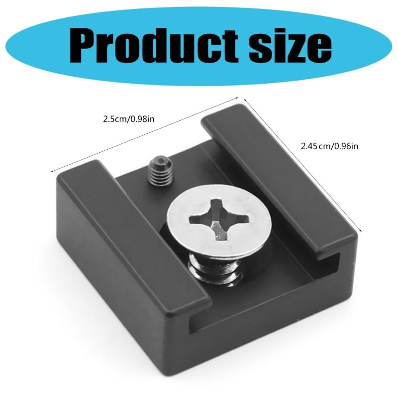 Cold Shoe Mount Adapter Base with 1/4inch Mounting Screw for Camera Cage Flash LED Light Microphone Hot Shoe Adapter