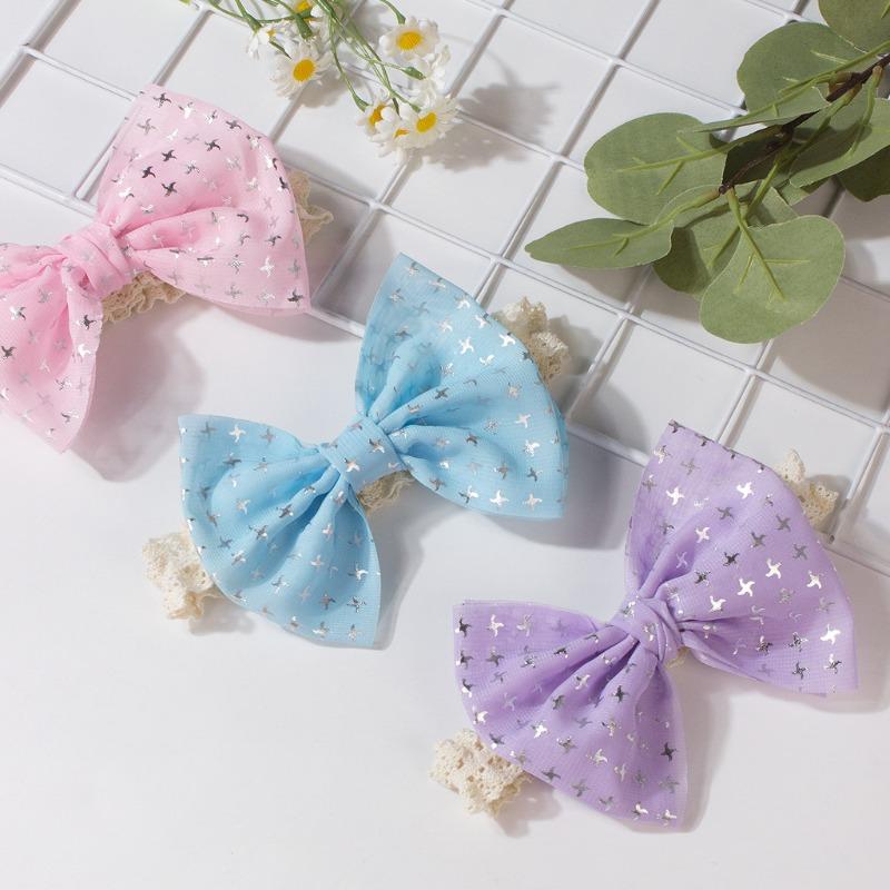 New baby headband, cute star bow children's headscarf, thin lace baby hair accessories